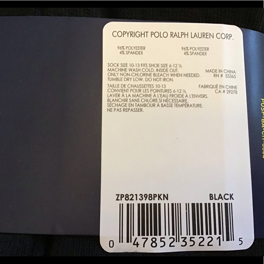 Polo Ralph Lauren 6pk. Mixed Crew Athletic Socks - Picture 4 of 4